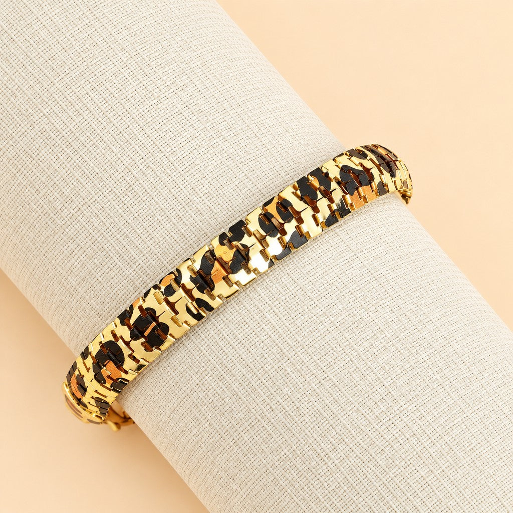 Classy Leopard Print Chain Bracelet