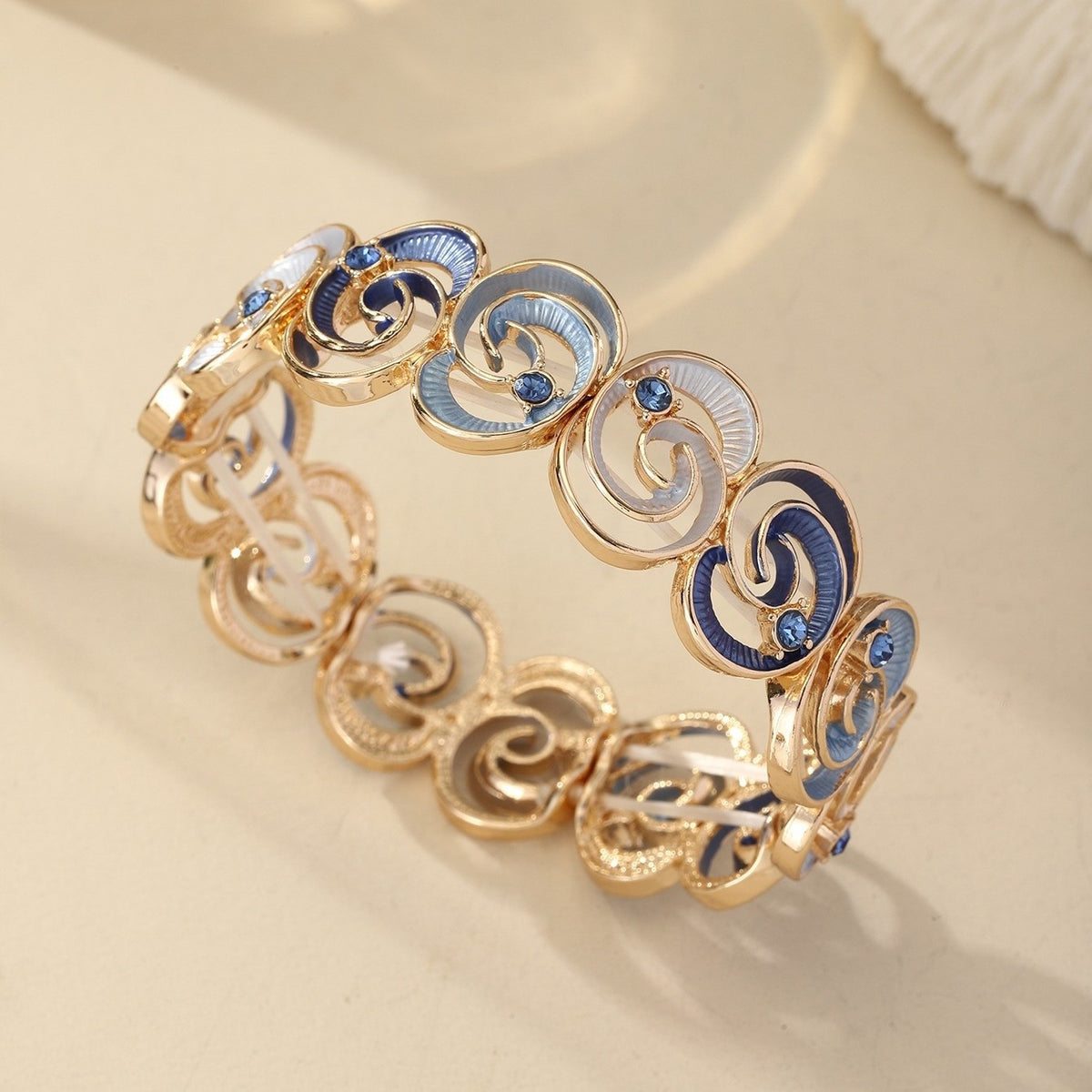 Boho Blue Spiral Stretch Bracelet