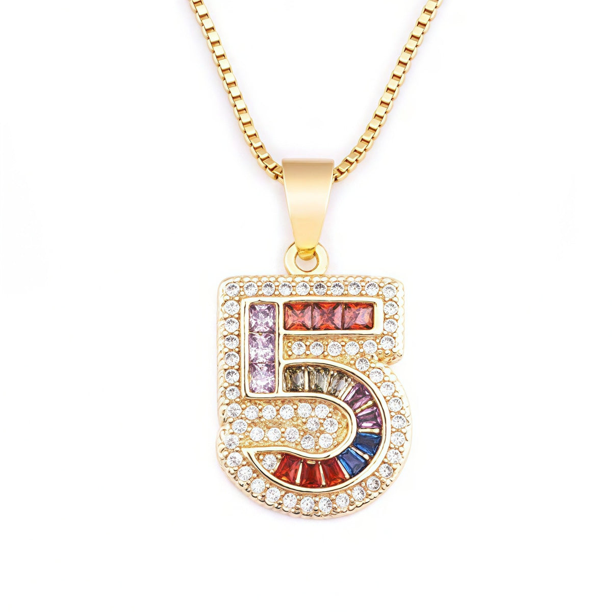 18k Classy Number Pendant Necklace