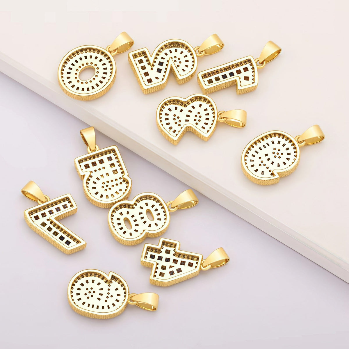18k Classy Number Pendant Necklace