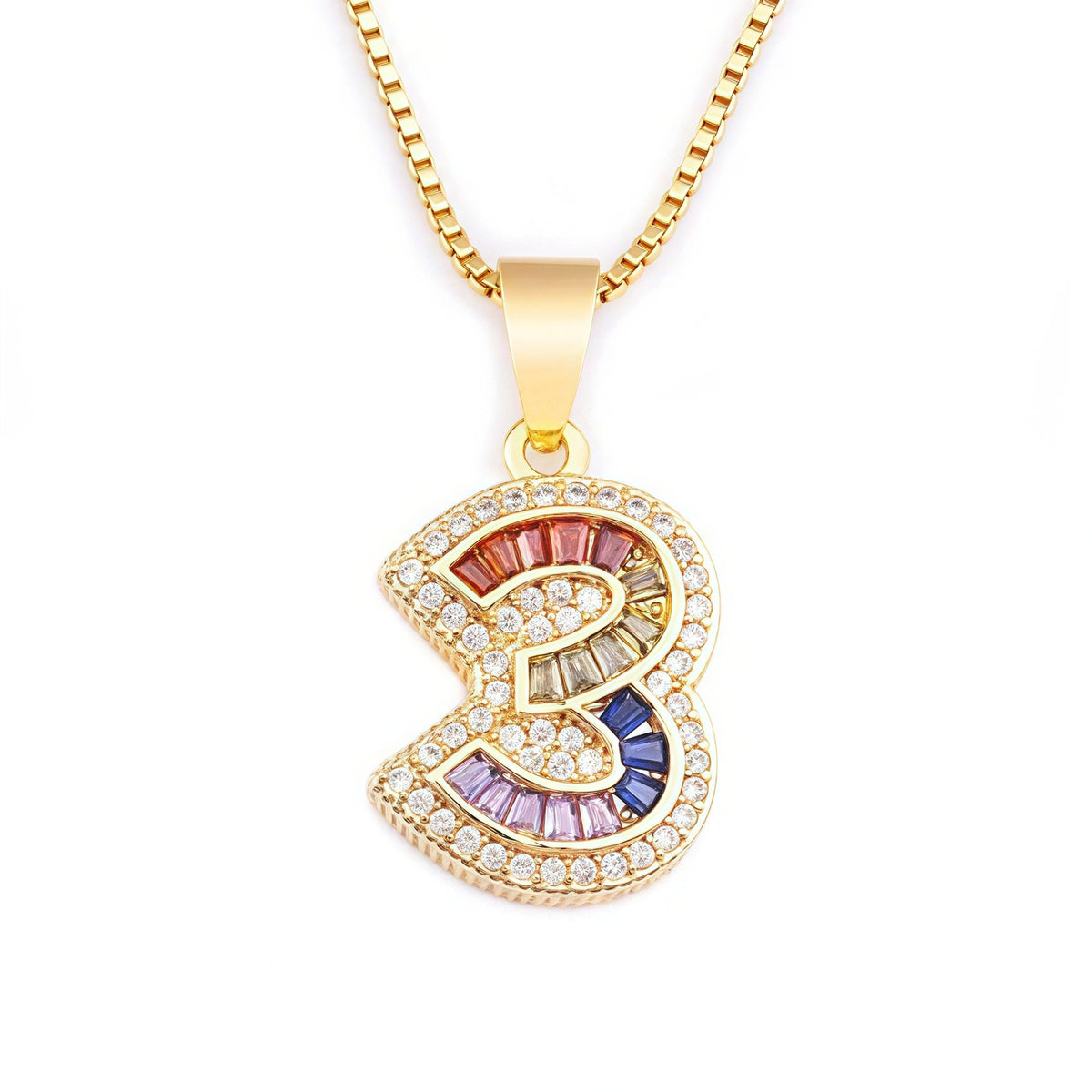 18k Classy Number Pendant Necklace