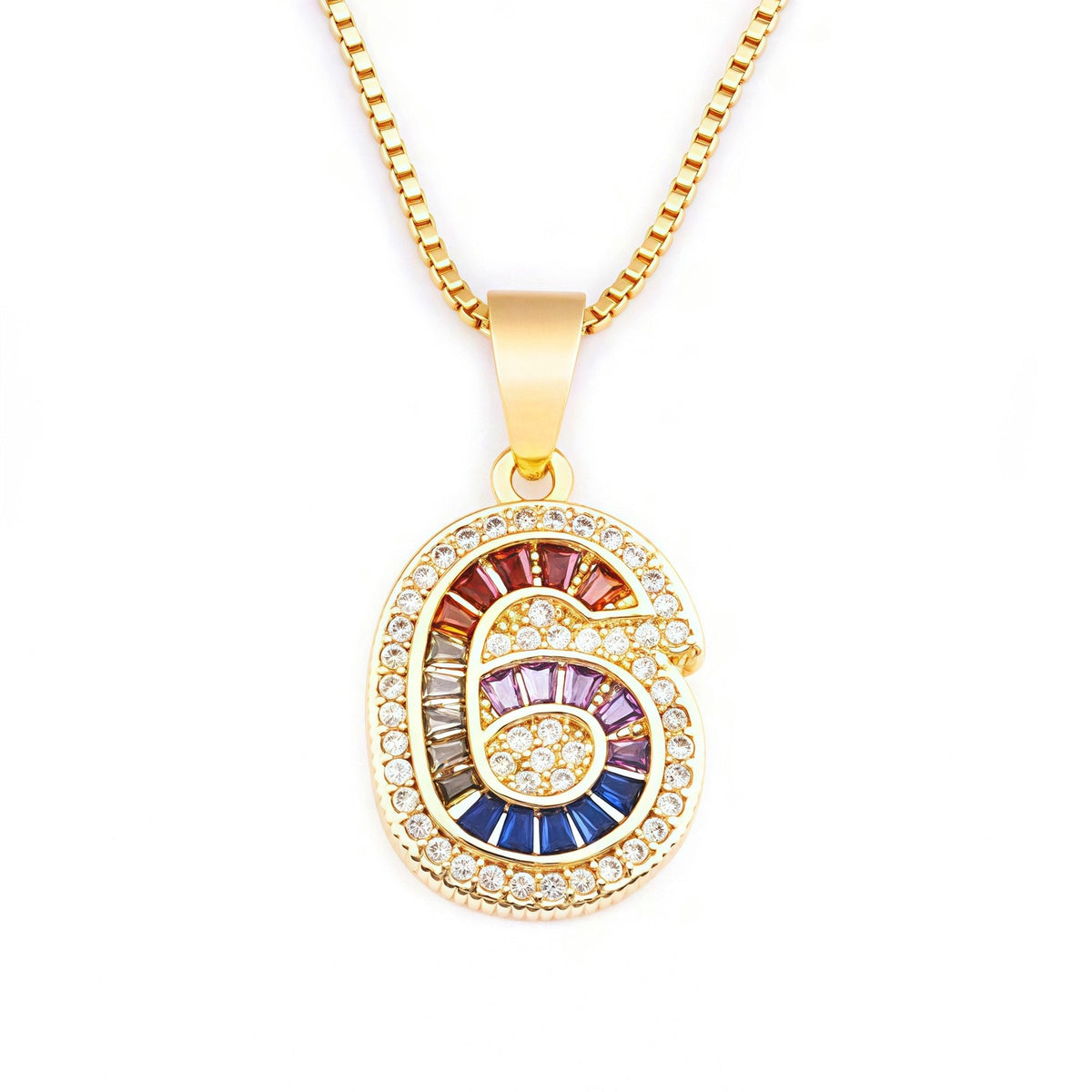 18k Classy Number Pendant Necklace