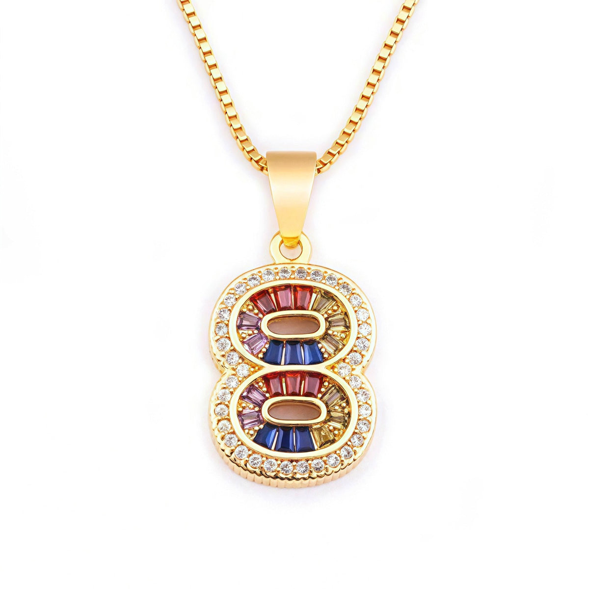 18k Classy Number Pendant Necklace