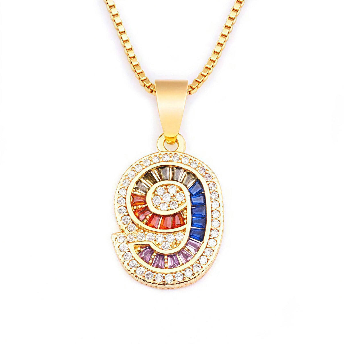 18k Classy Number Pendant Necklace