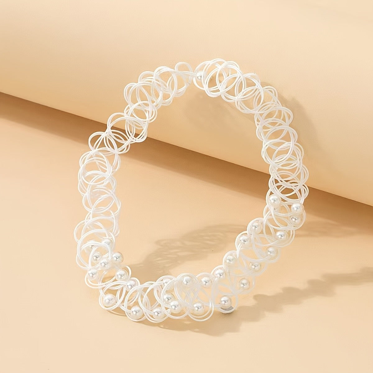 Boho Woven Pearl Choker Necklace