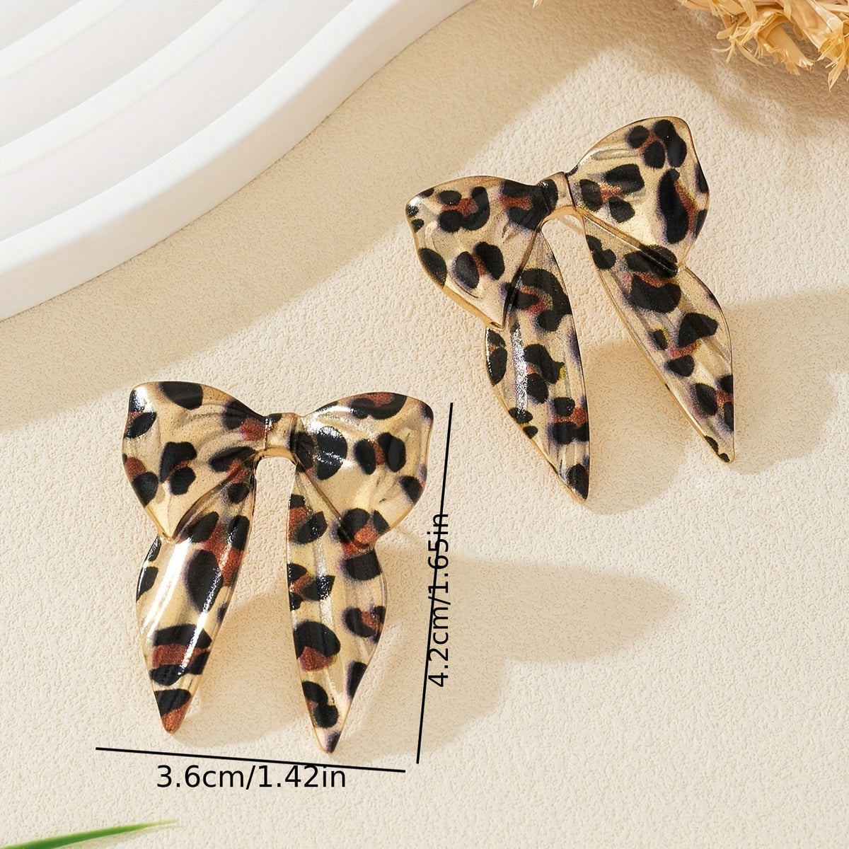 Classy Leopard Print Bow Earrings