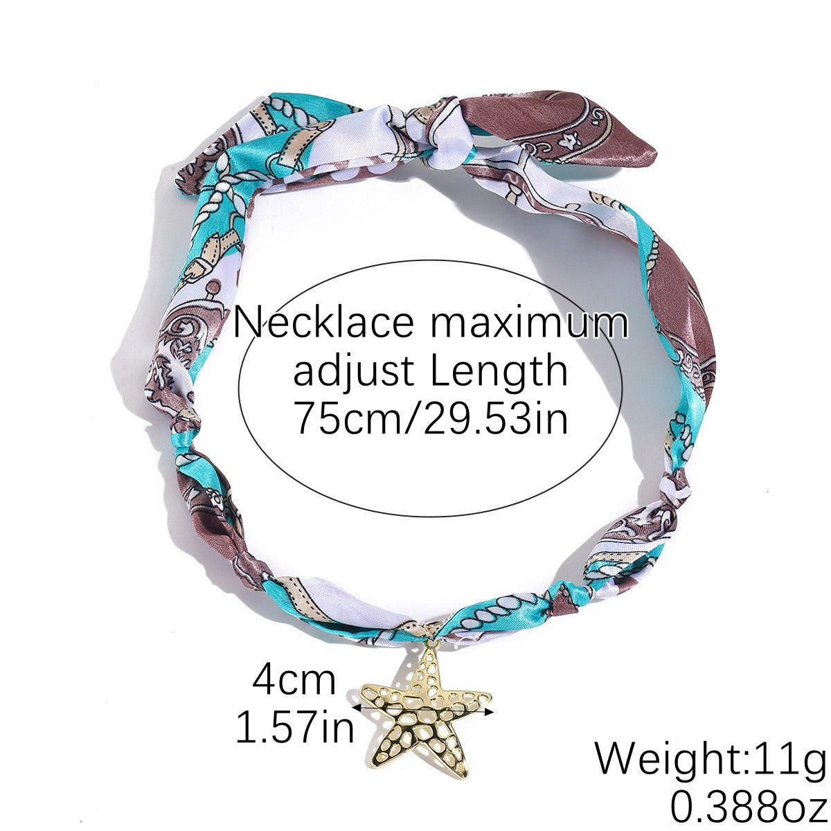 18k Boho Green Scarf Multi-Charm Necklace