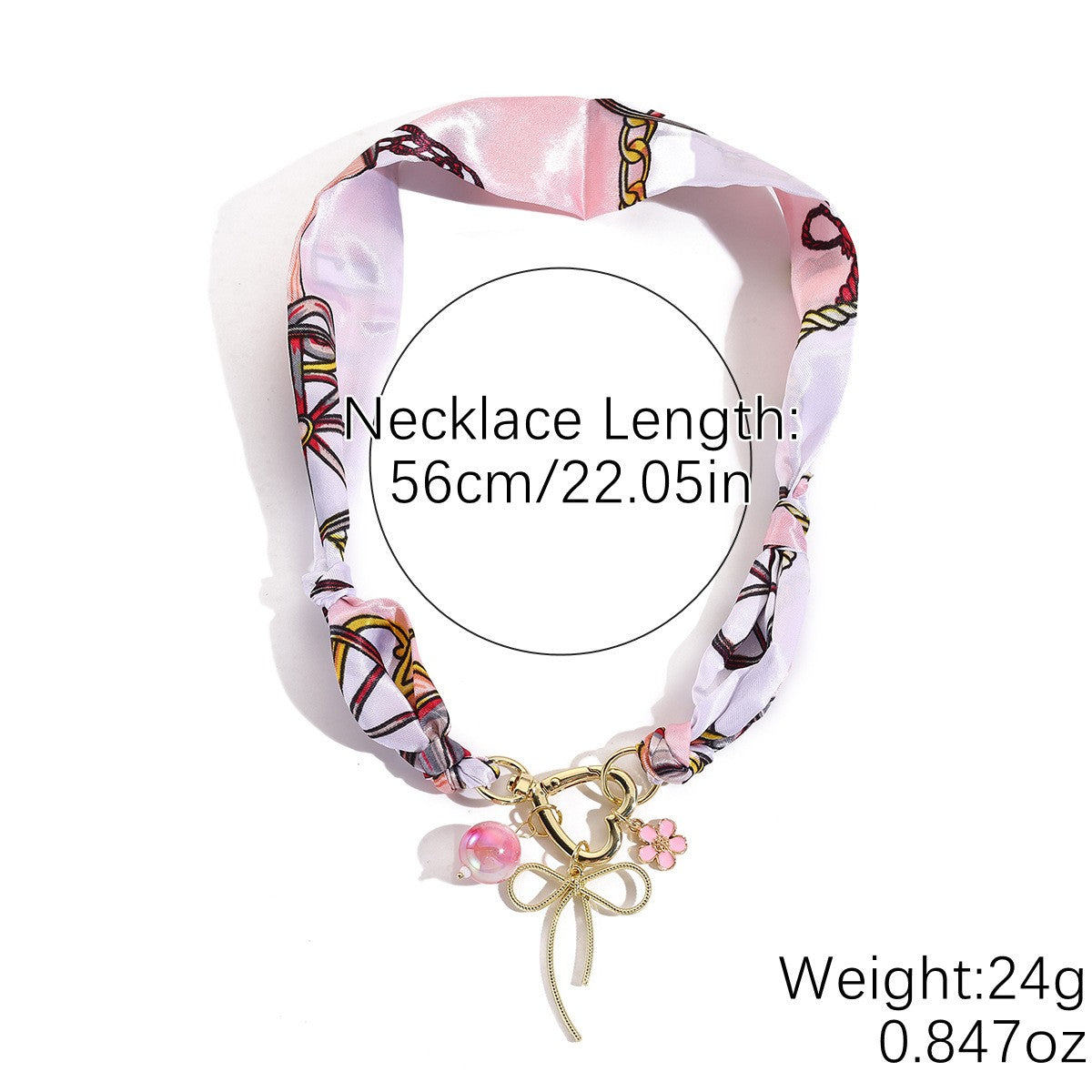 18k Boho Green Scarf Multi-Charm Necklace