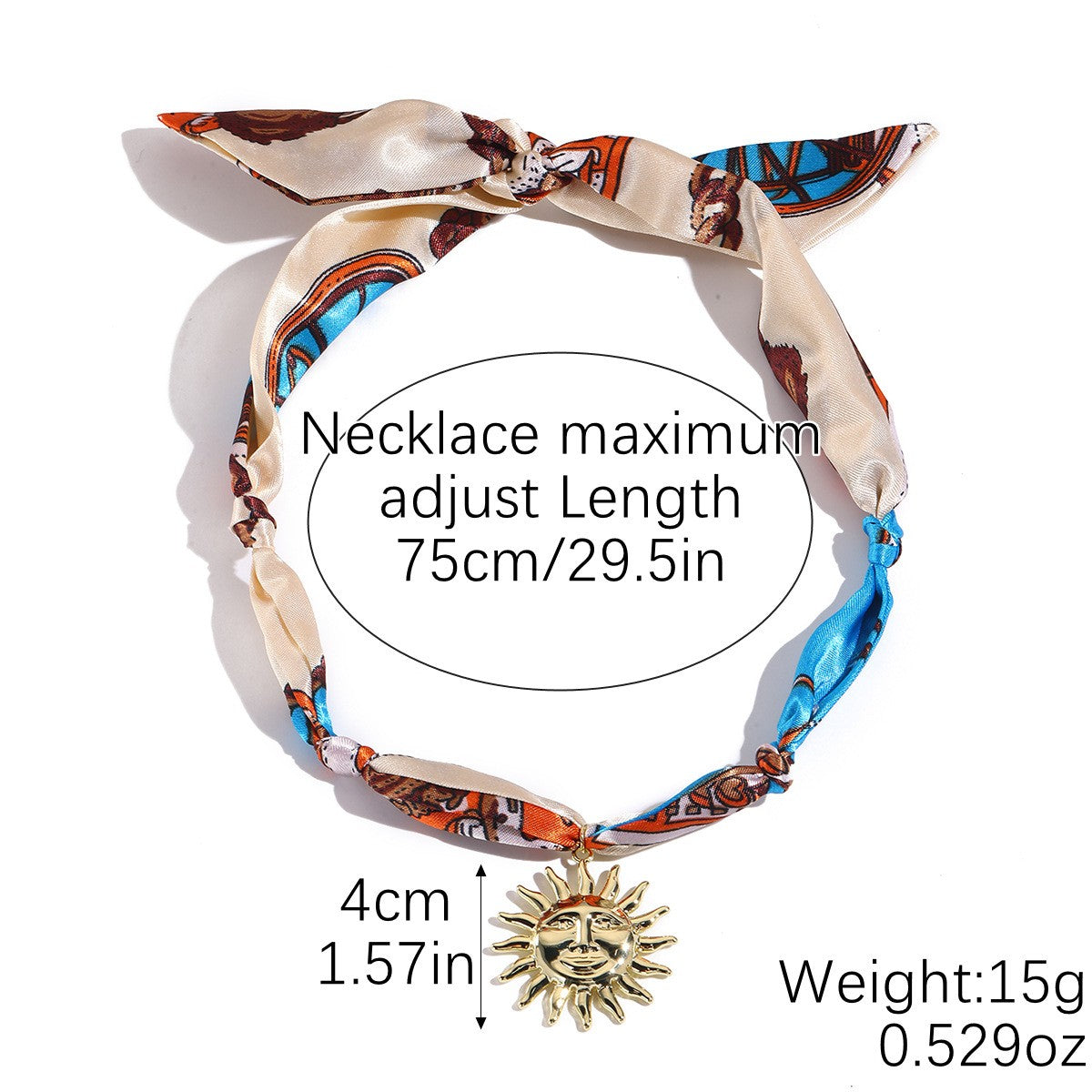 18k Boho Green Scarf Multi-Charm Necklace