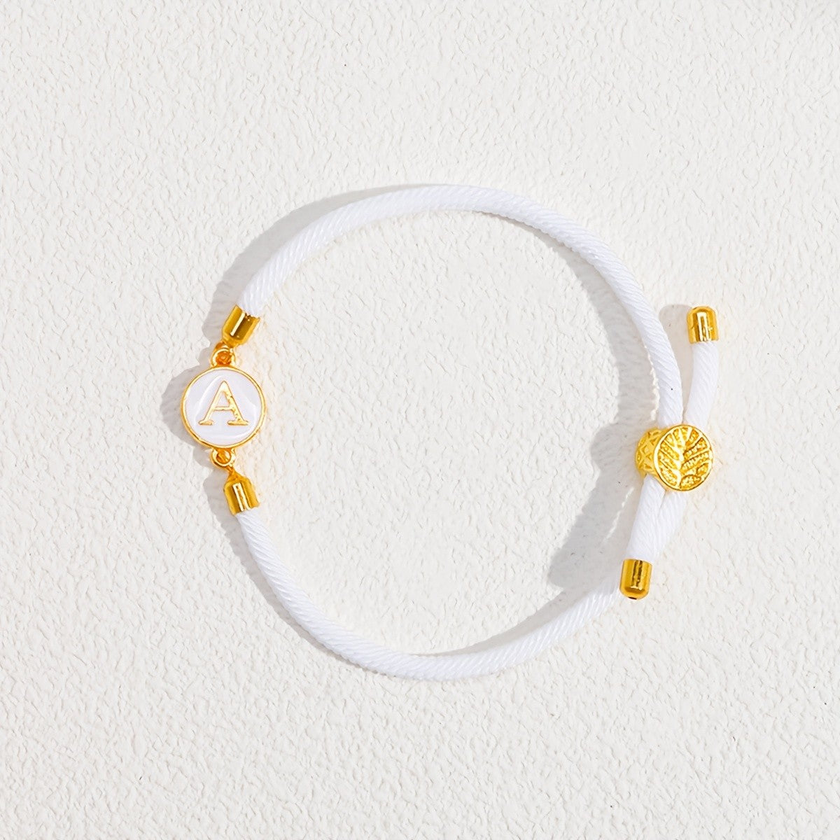 14k Dainty Woven Initial Bracelet