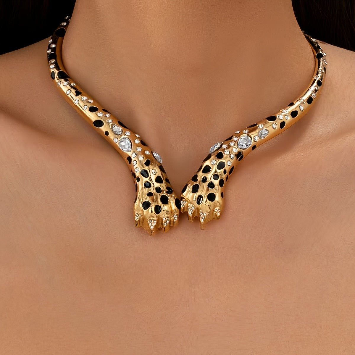 Vintage Leopard Claw Choker Necklace