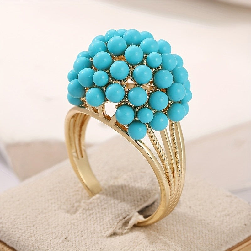 Boho Turquoise Cluster Ring