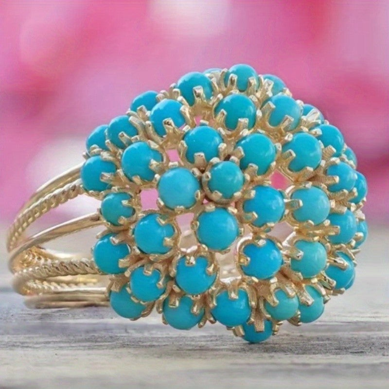 Boho Turquoise Cluster Ring