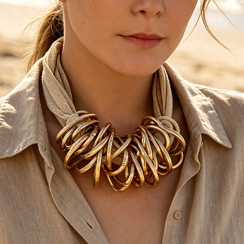 Elegant Geometric Statement Necklace