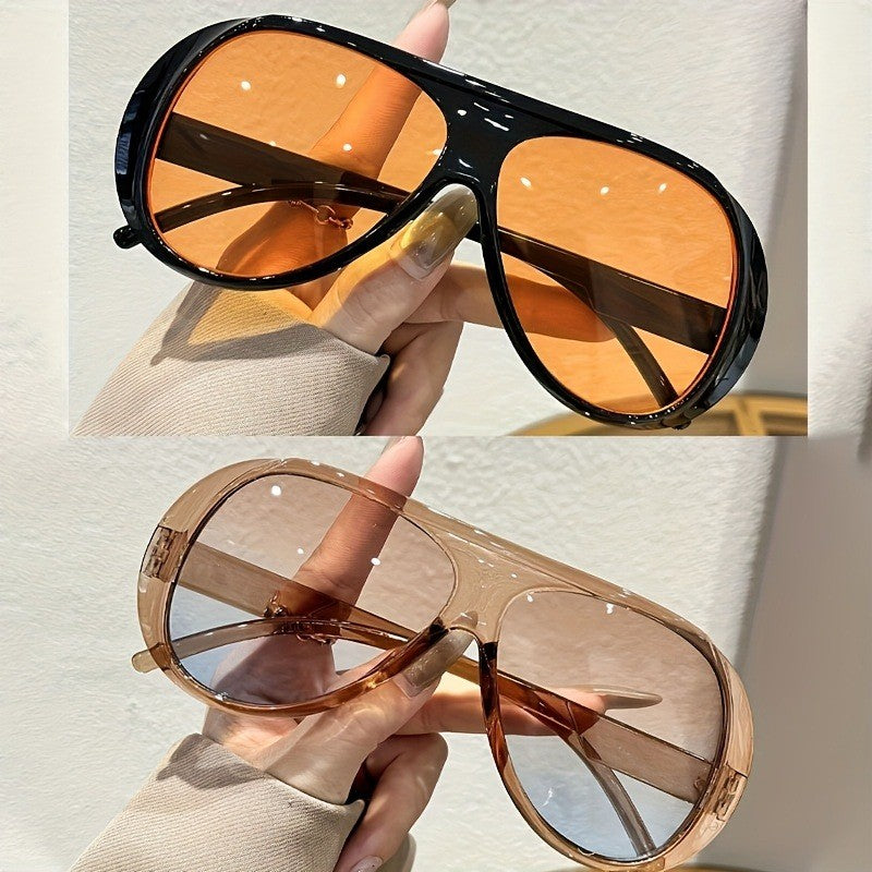 2pc Classy Oversized Aviator Sunglasses