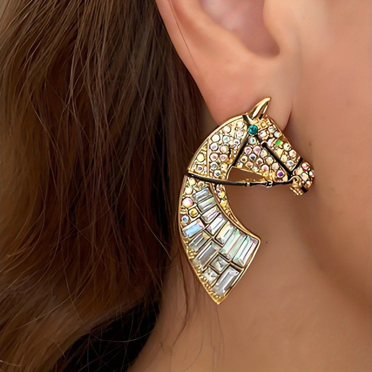 Vintage Boho Horse Statement Earrings