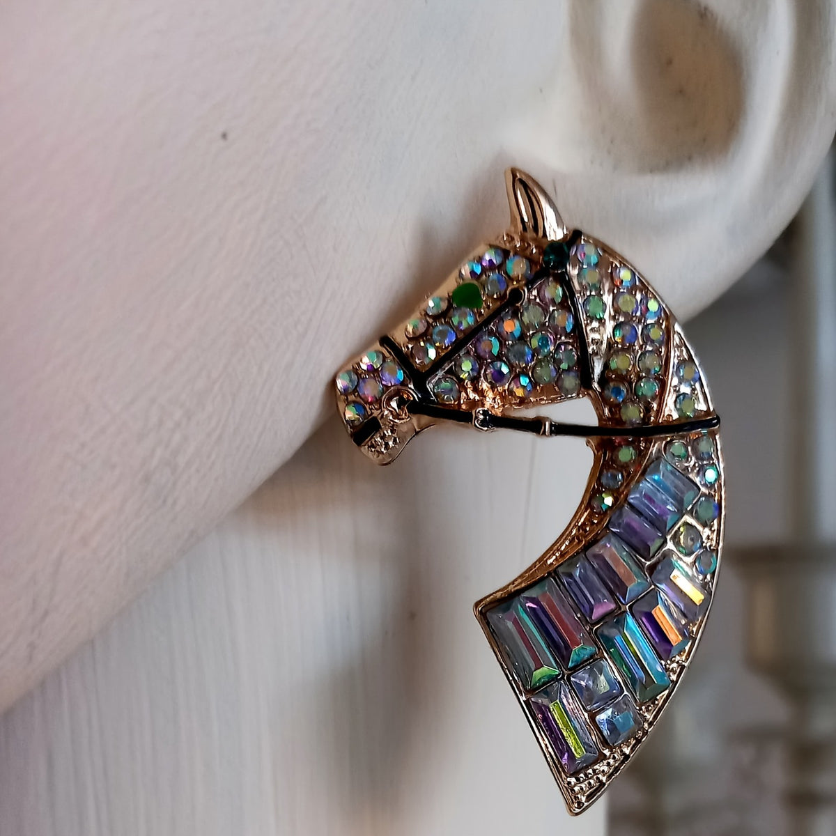 Vintage Boho Horse Statement Earrings