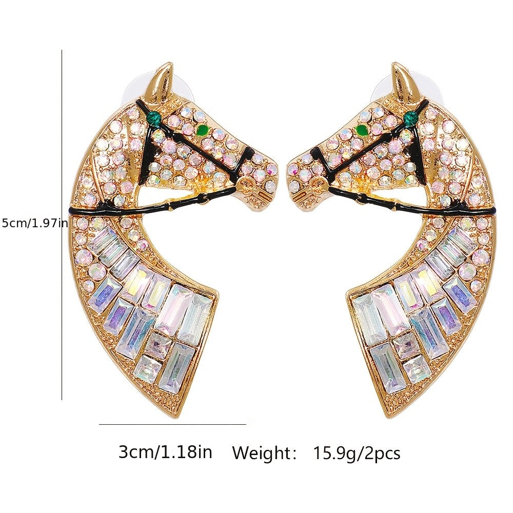 Vintage Boho Horse Statement Earrings