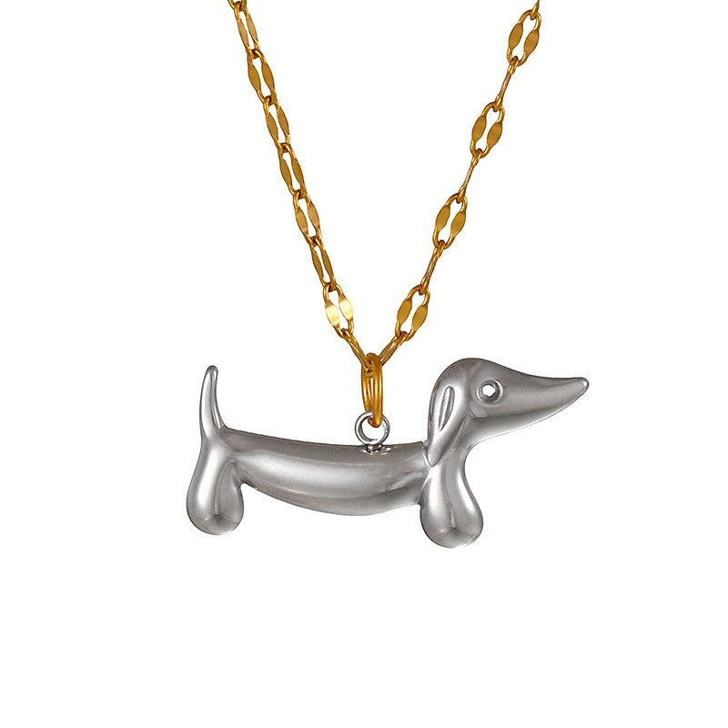 18k Elegant Dachshund Layered Necklace