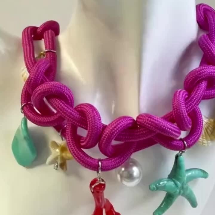 Boho Woven Starfish & Shell Necklace