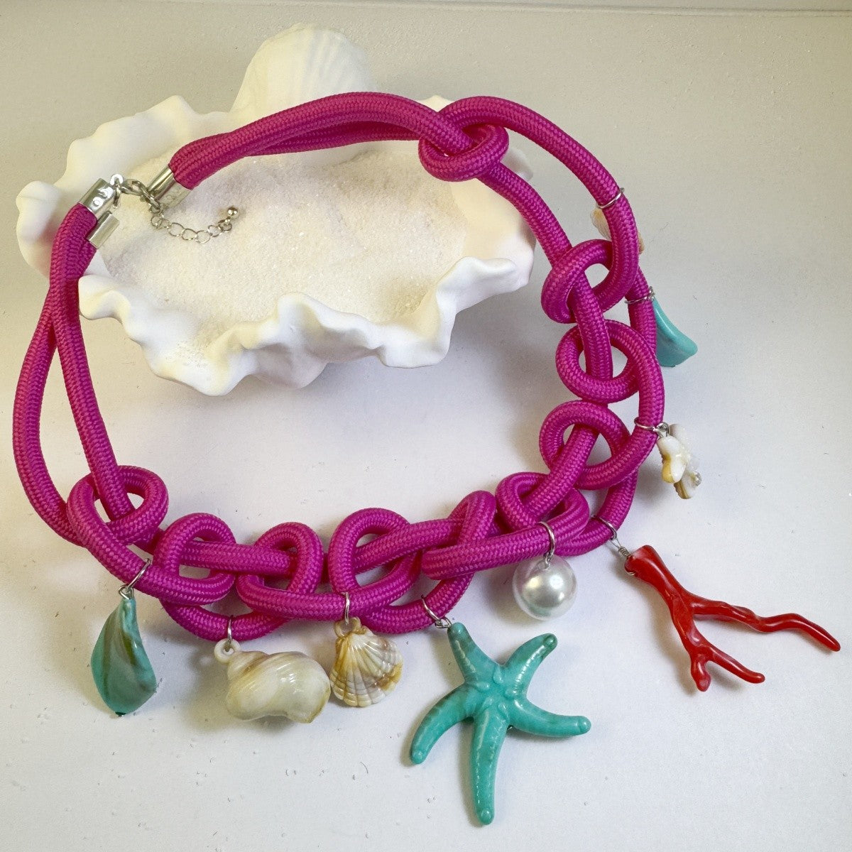 Boho Woven Starfish & Shell Necklace