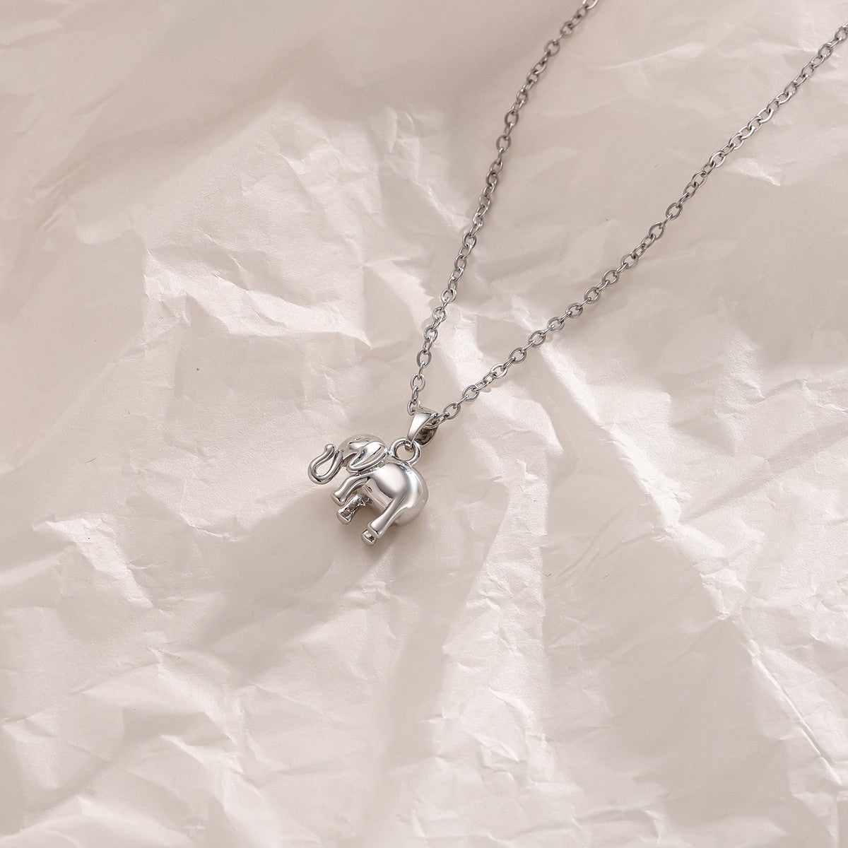 14k Dainty Elephant Necklace