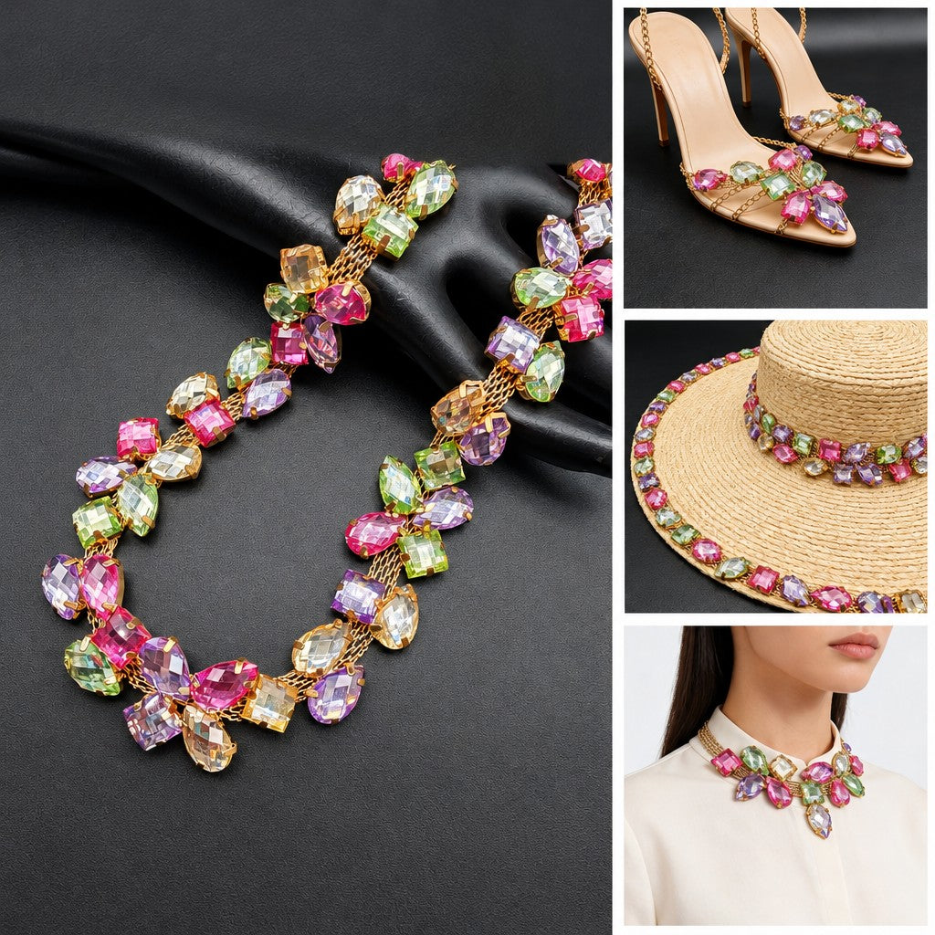 Romantic Multicolor Crystal Chain