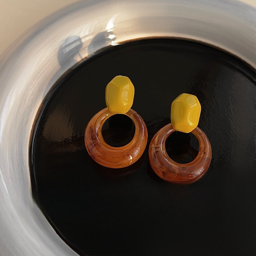 Boho Olive Acrylic Hoop Earrings