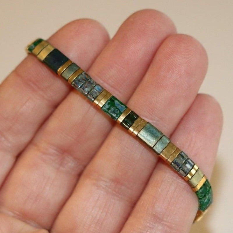 Boho Mosaic Glass Bracelet