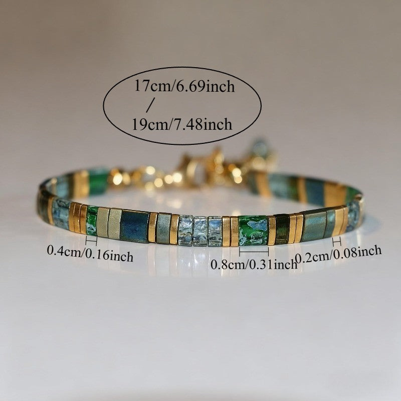 Boho Mosaic Glass Bracelet