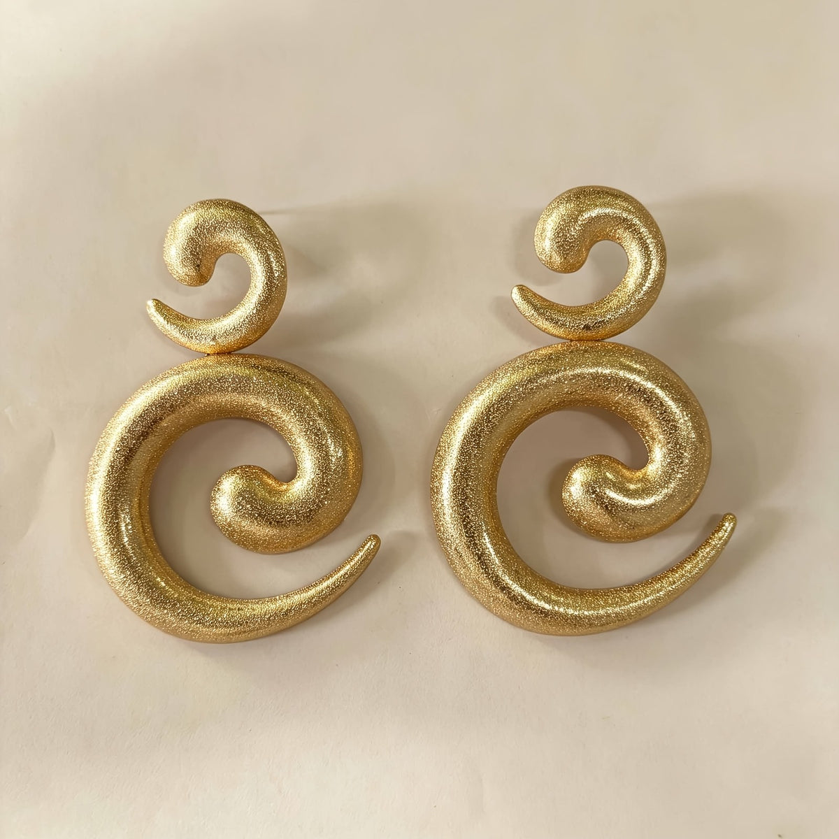 Boho Chunky Double Spiral Earrings