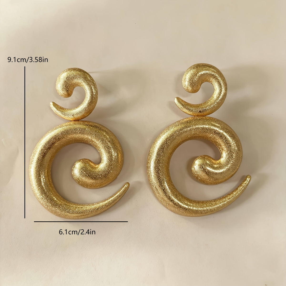 Boho Chunky Double Spiral Earrings