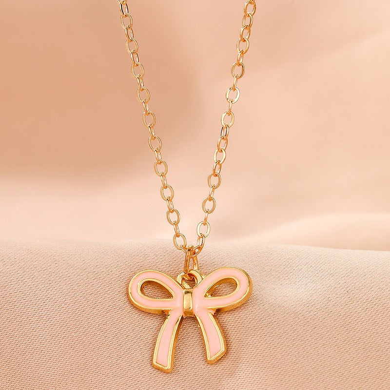 Dainty Dual Bow Layered Necklace