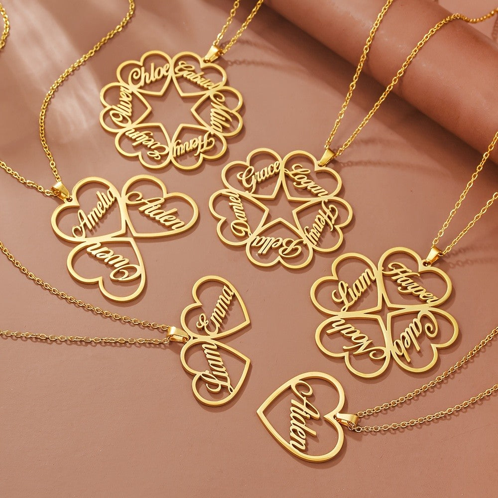 18k Elegant Custom Name Heart Necklace