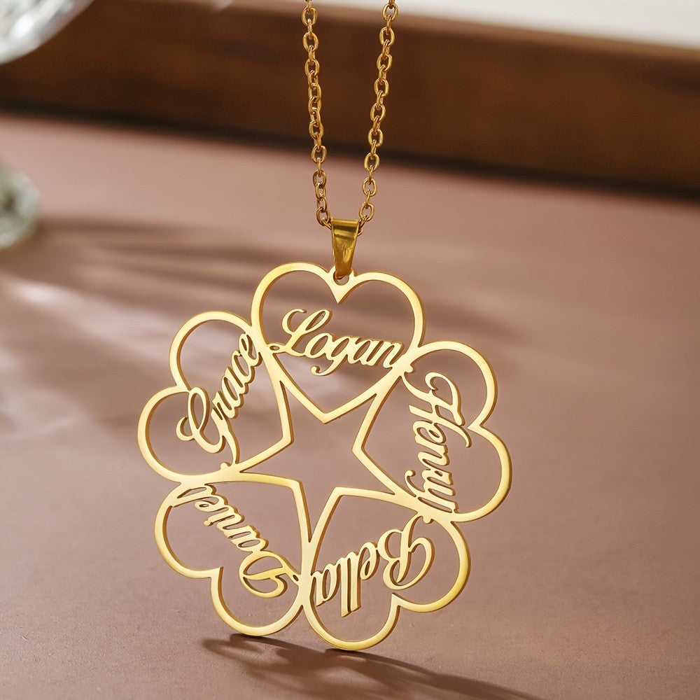 18k Elegant Custom Name Heart Necklace
