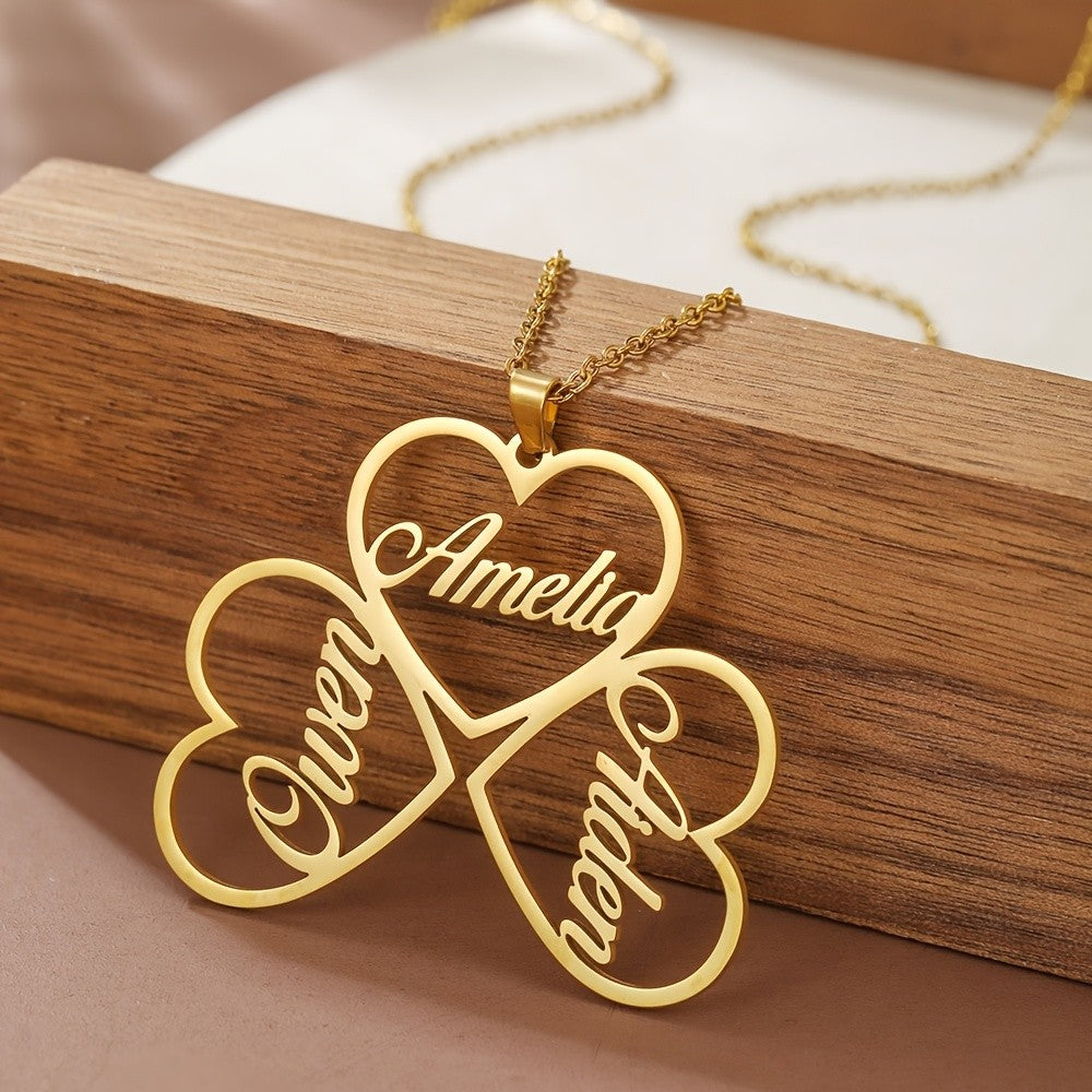 18k Elegant Custom Name Heart Necklace