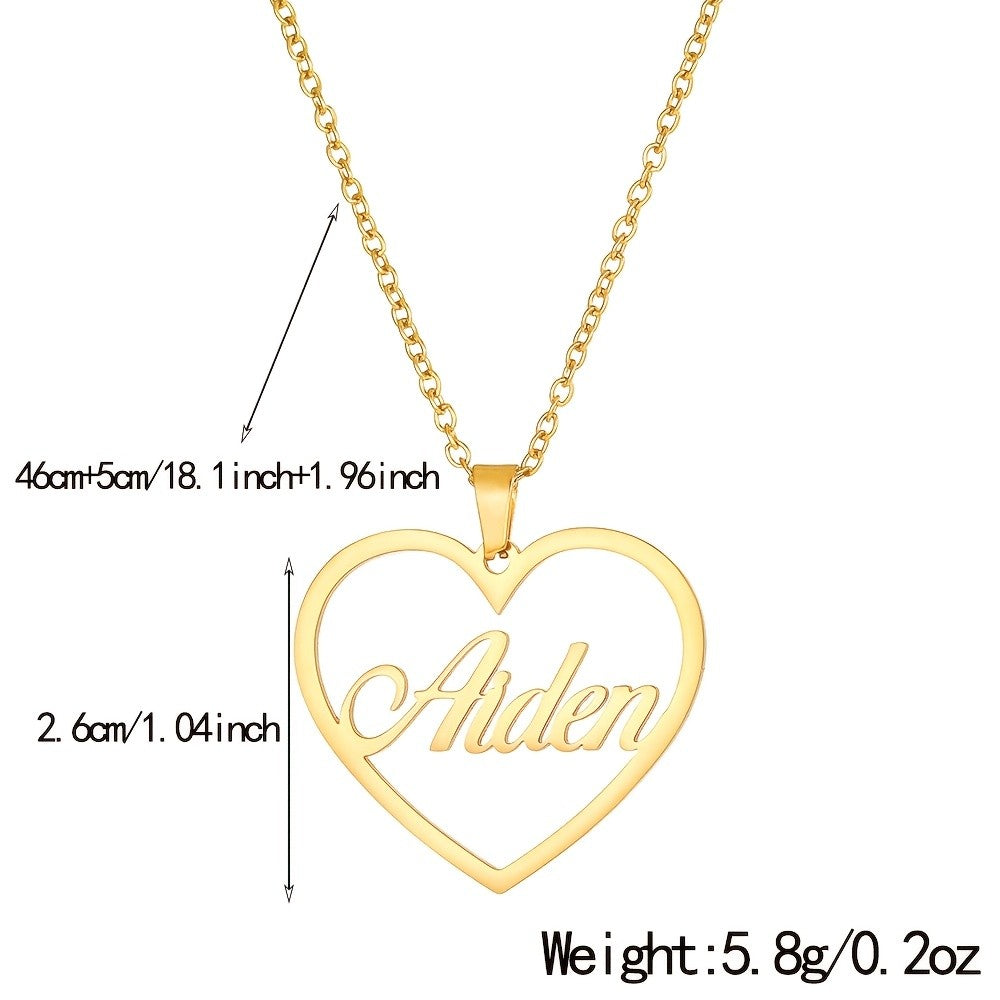 18k Elegant Custom Name Heart Necklace