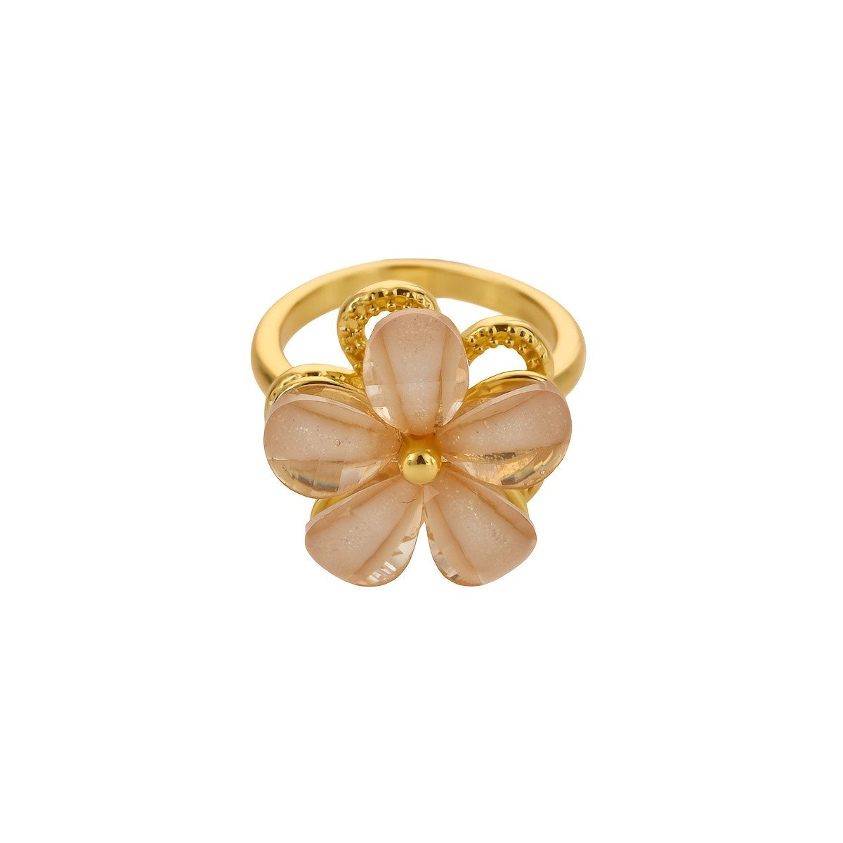 18k Dainty Resin Flower Ring