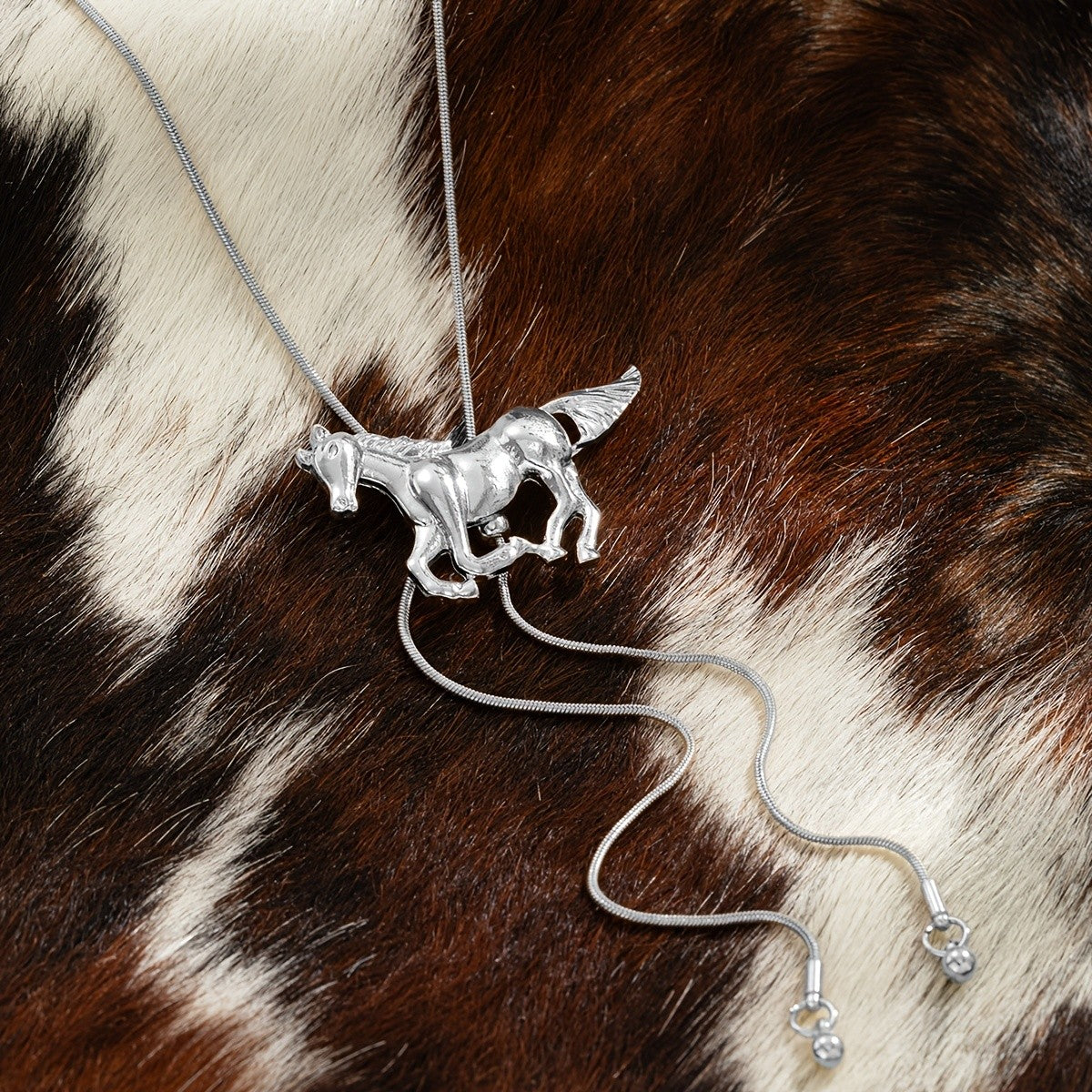 Classy Galloping Horse Lariat Necklace