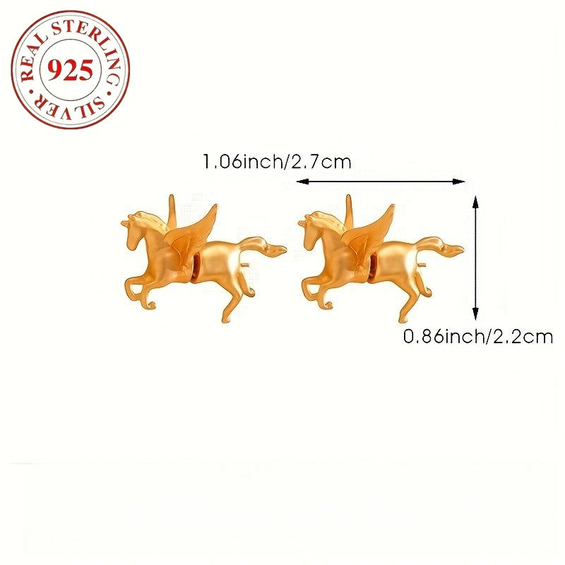 S925 Dainty Pegasus Stud Earrings