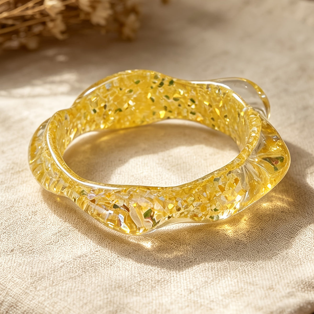 Iridescent Resin Wave Bracelet