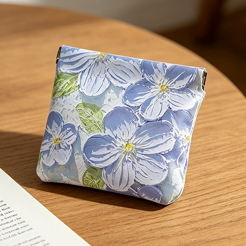 Romantic Floral Oil Painting Mini Pouch