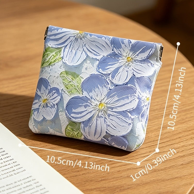 Romantic Floral Oil Painting Mini Pouch