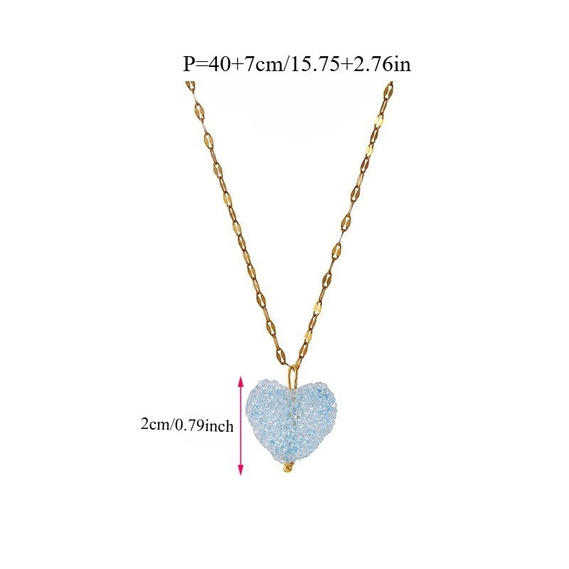 18k Dainty Layered Resin Heart Necklace