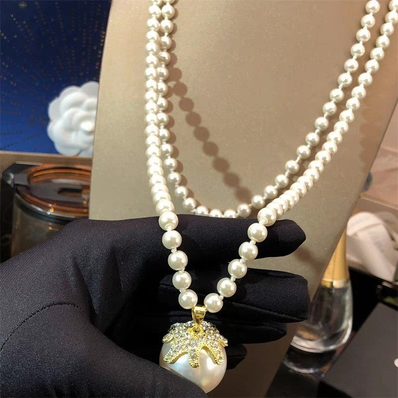Elegant Layered Faux Pearl Necklace