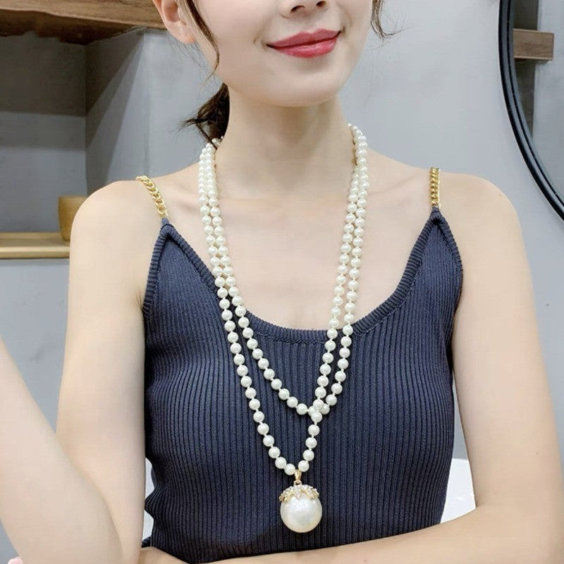 Elegant Layered Faux Pearl Necklace