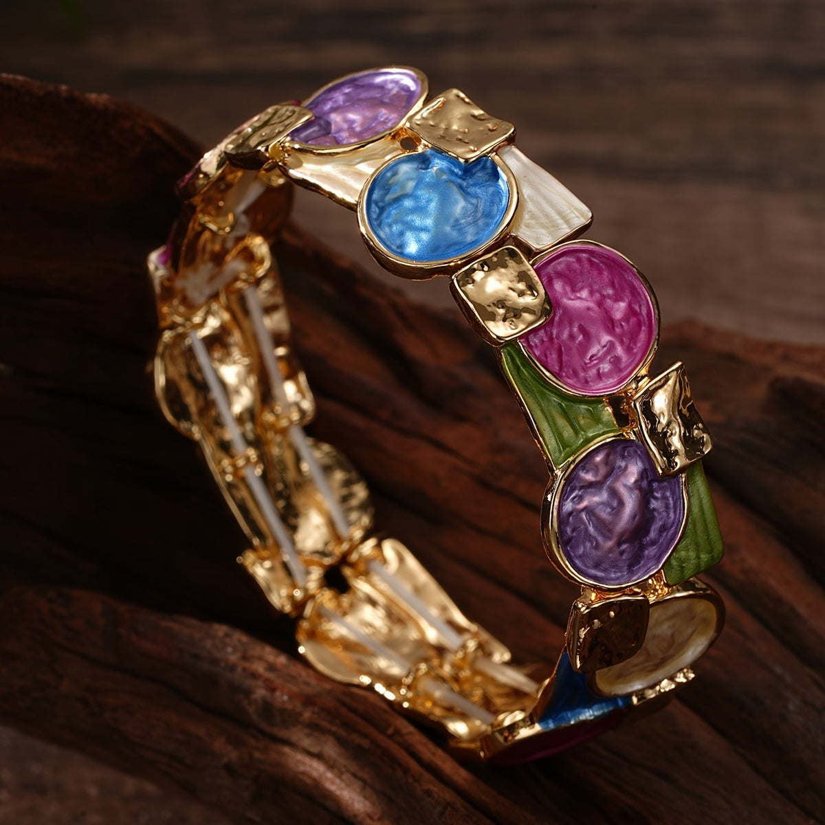 Boho Geometric Enamel Bracelet
