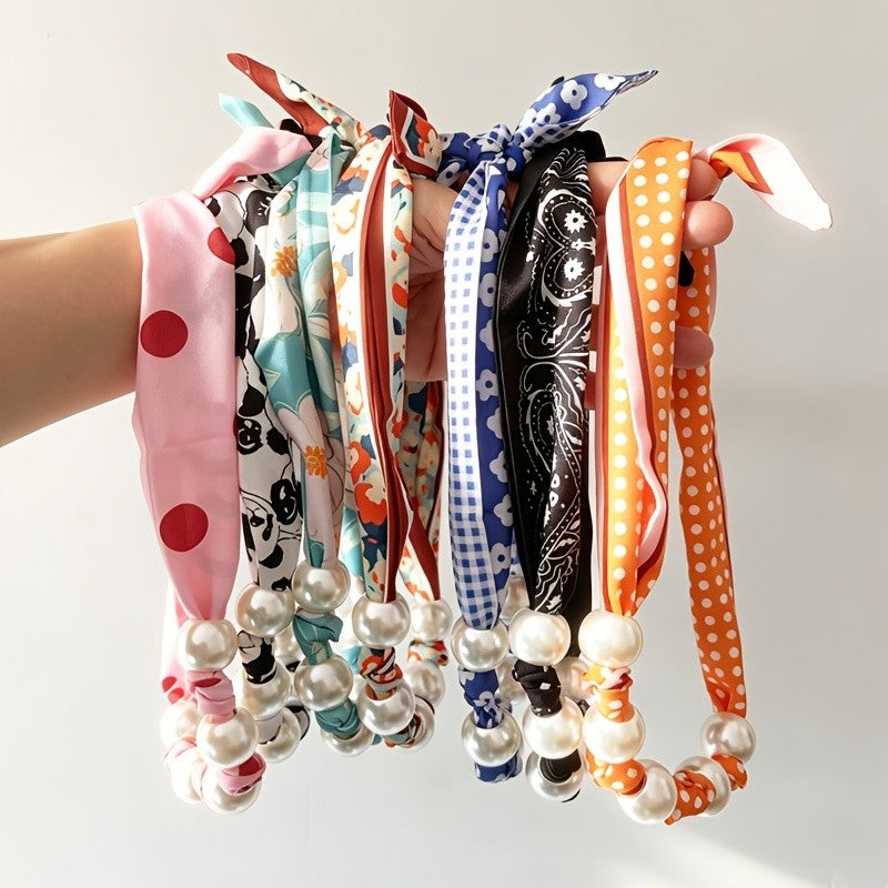 Boho Layered Scarf Pearl Necklace