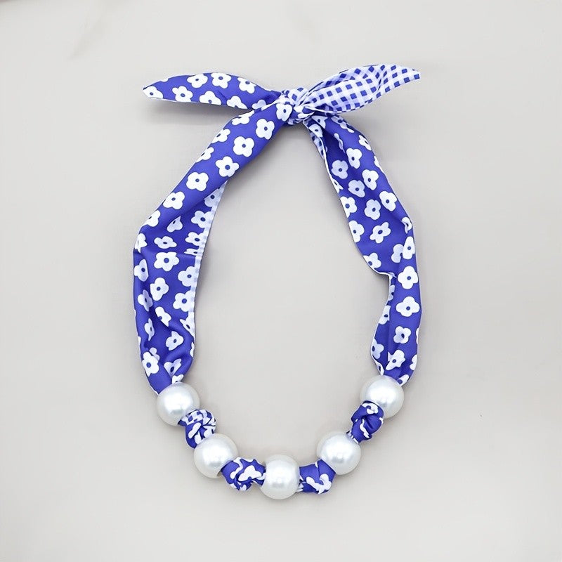Boho Layered Scarf Pearl Necklace