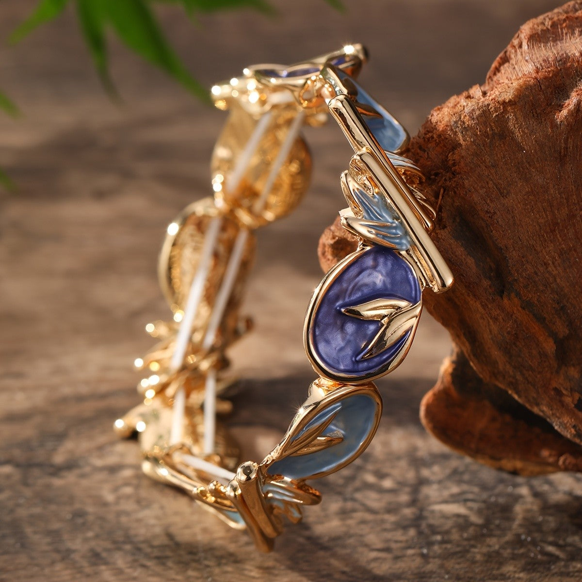 Boho Abstract Flower Enamel Bracelet